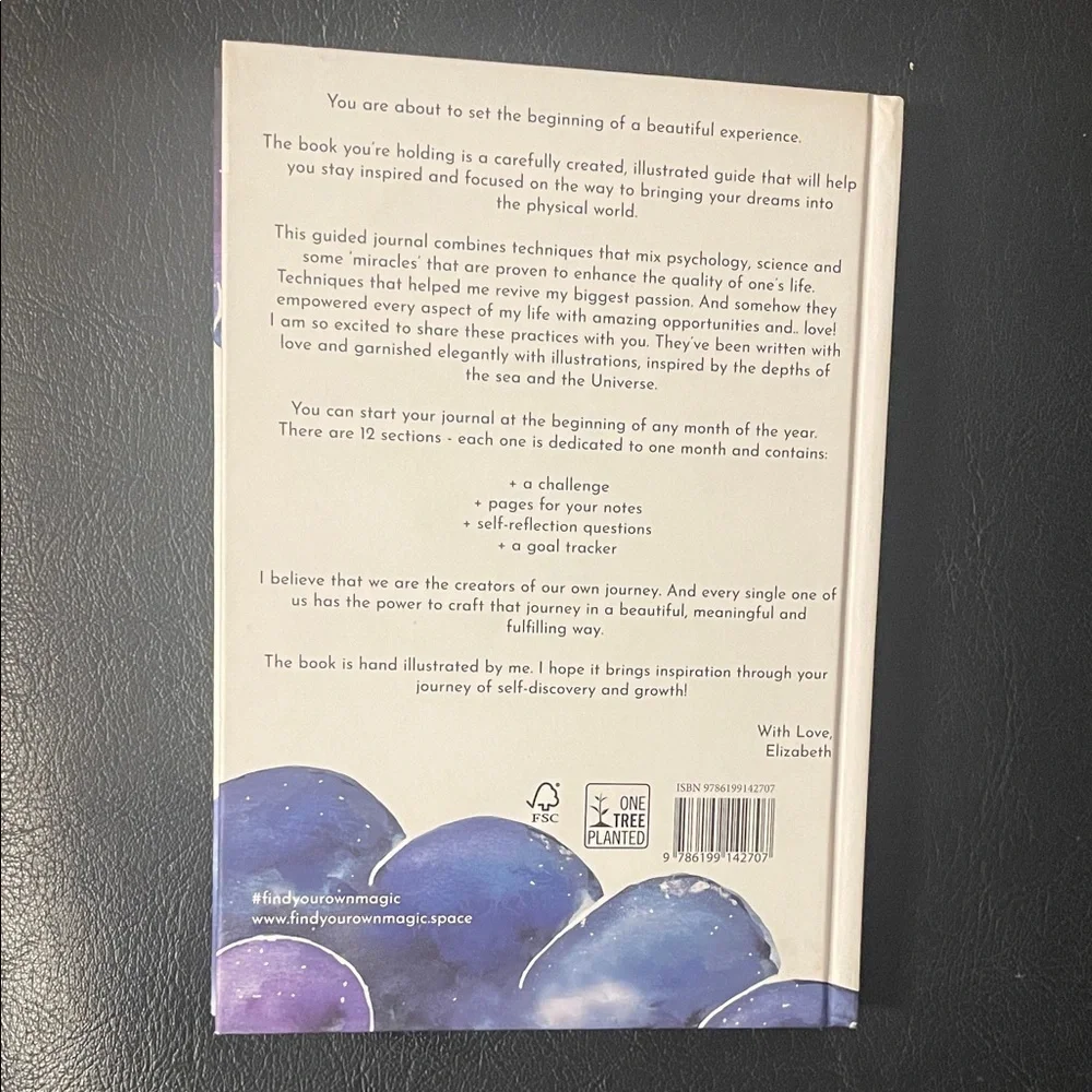 “Find Your Own Magic”Gratitude Journal by Elizabeth Ermenkava. Hardcover. NWT.